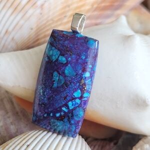 Kingman Purple Mozaic Turquoise Pendant
